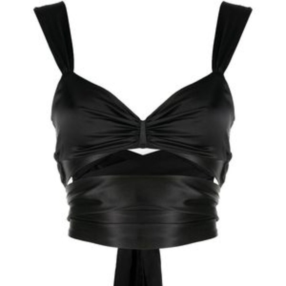 Fleur du Mal Black Silk Wrap Top (New W/ Tags)